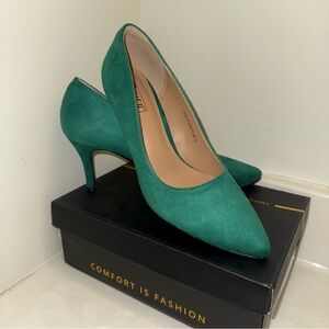 Emerald Green Suede Pointed Toe Stiletto high heel Pumps Size 8
